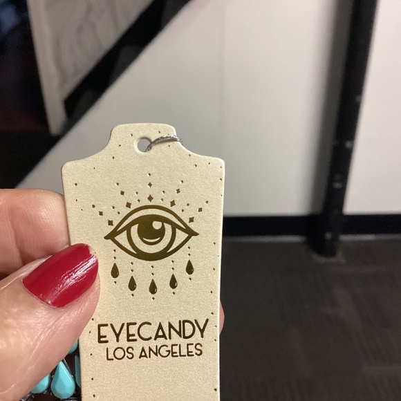 Eye Candy Los Angeles Womens squash, blossom, FAUX turquoise necklace - Picture 8 of 8